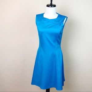 Halston Heritage Sz 6 Cobalt Sleeveless Dress
